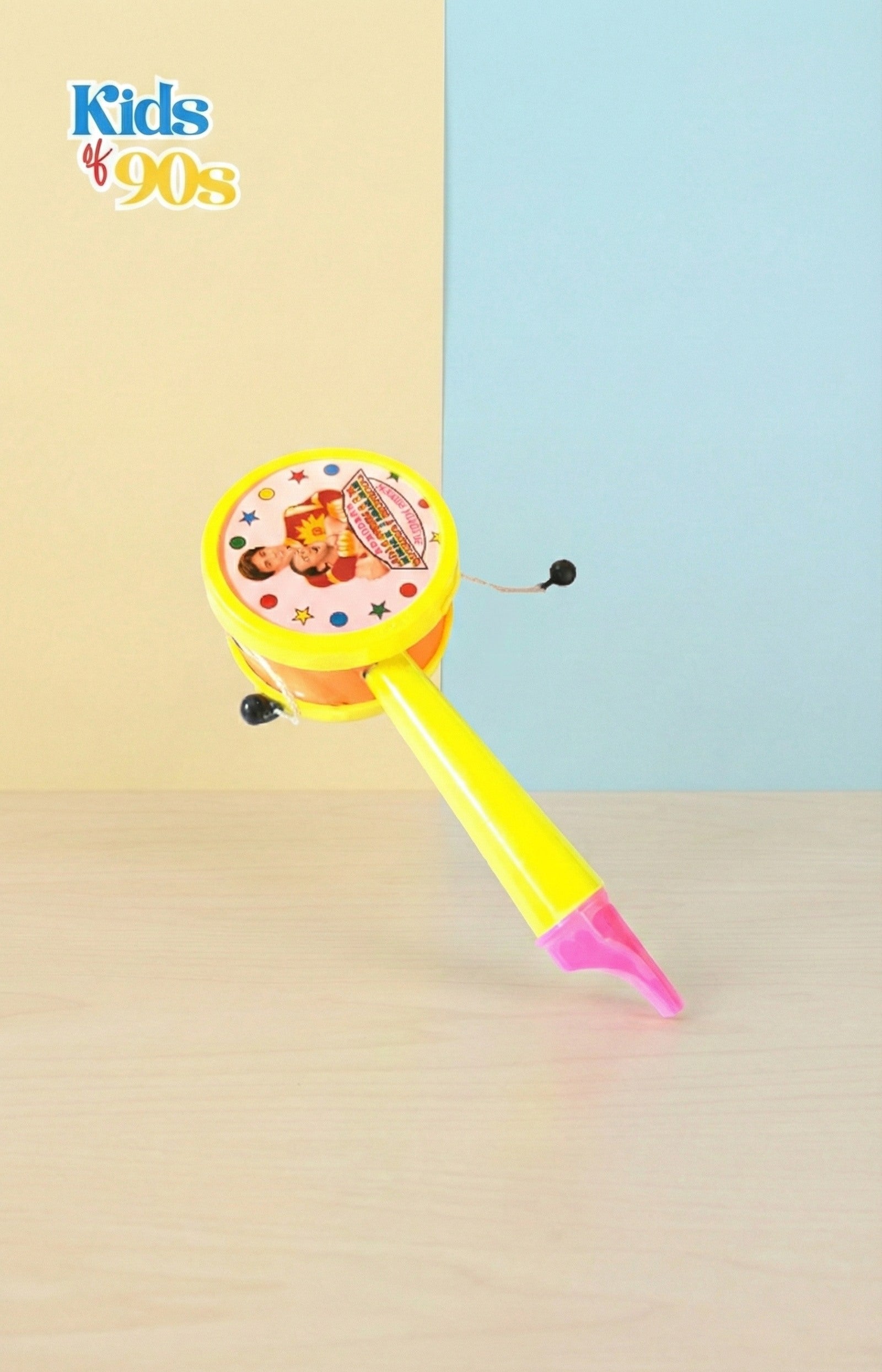 90s Monkey Drum Toy for Kids – Classic Hand Drum with Rotating Beads | Fun Musical Toy | kidsof90s