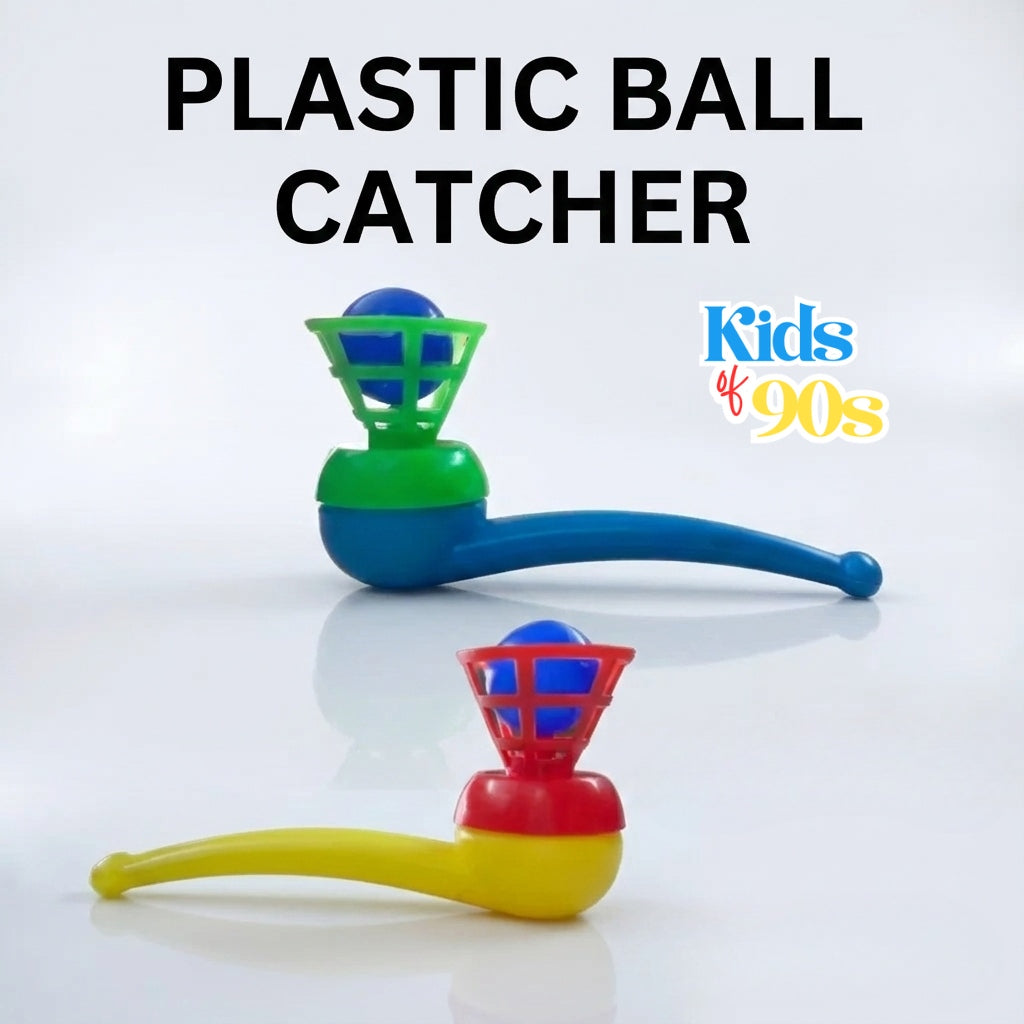 Plastic Ball Catcher Toy – Classic 90s Skill Game for Kids | Retro Hand-Eye Coordination Toy | Kids of 90s