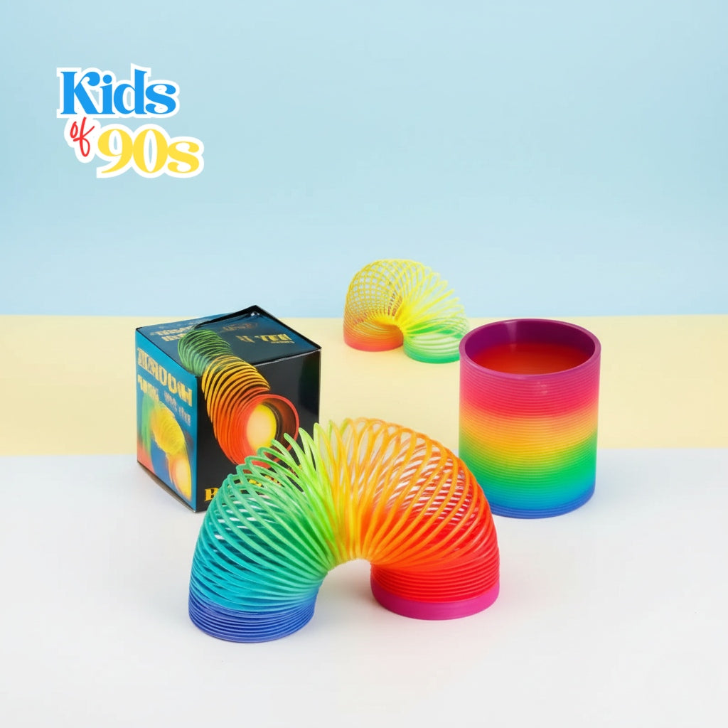 Rainbow Magic Spring Toy – Classic 90s Slinky | Retro Stretch & Flip Coil Toy for Kids | Kids of 90s