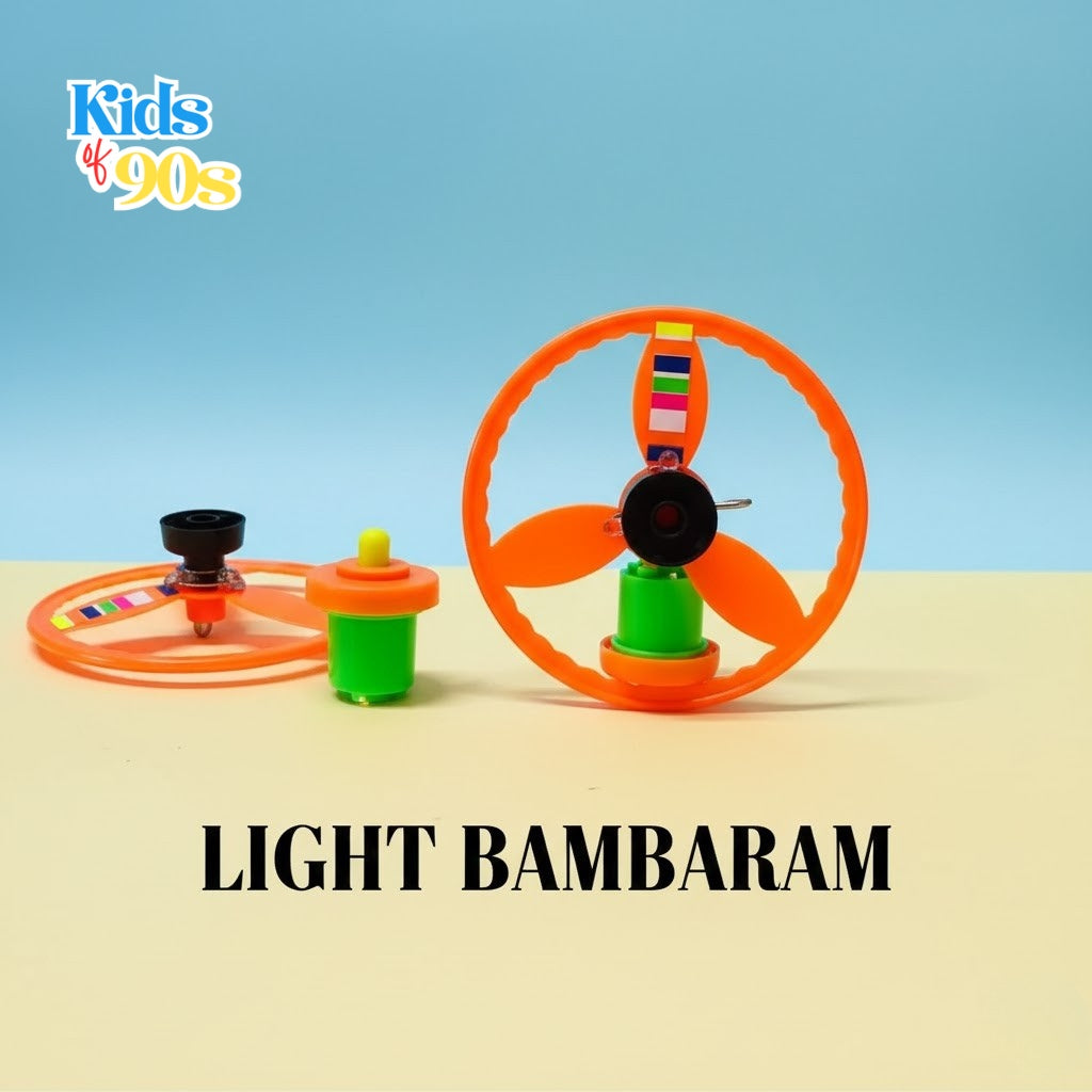 Light Bambaram Spinning Top – Classic 90s LED Rotor Toy | Retro Light-Up Launcher Game for Kids | Kids of 90s