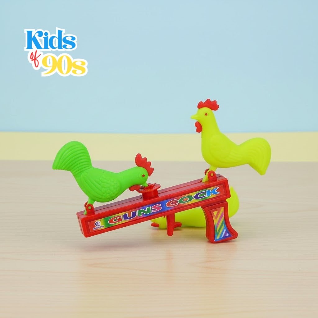 90s Jumping Chicken Gun Toy – Retro Pecking Hen Action Toy | Classic Funny Mechanical Toy for Kids | Kids of 90s