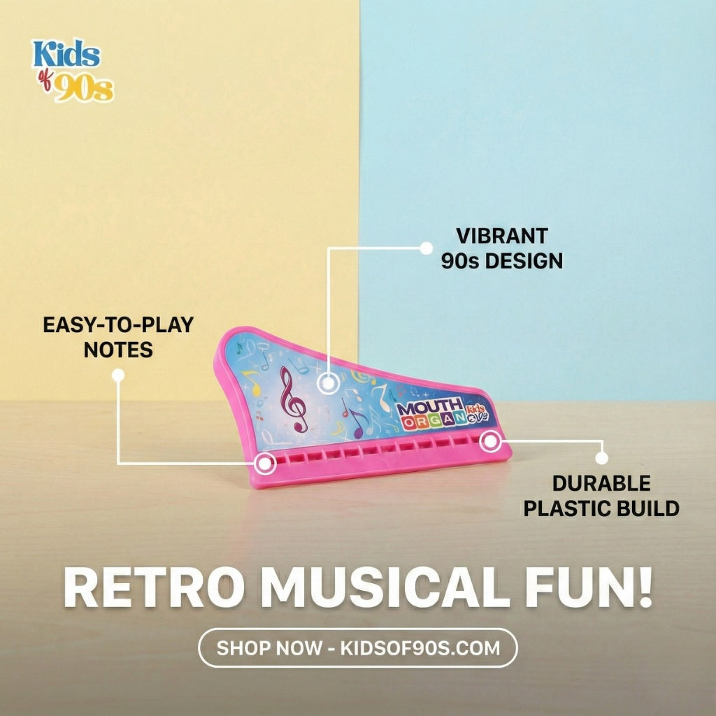 90s Mouth Organ Toy for Kids – Retro Musical Fun | Easy-to-Play Notes & Vibrant Design | kidsof90s
